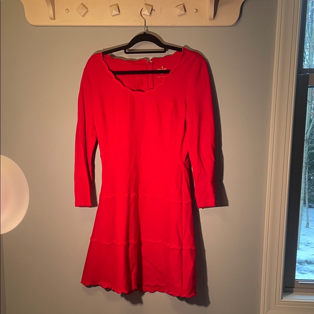 Kate Spade Vibrant Red Long Sleeve Dress